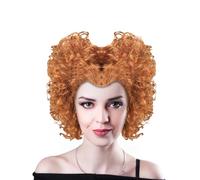 LOOPES Parrucca Riccia Marrone da Donna Parrucca da Strega con Retina Cosplay Halloween Carnevale Tema Festa Travestimento Accessorio