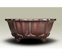 LOOPIG 1 pezzo di loto Yixing cinese Zisha Shohin Bonsai Pot 16,25 x 16,25 x 6,3 cm