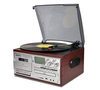 LoopTone 3 velocità Bluetooth Vinile Record Player Vintage Giradischi CD&Cassette Player AM/FM Radio USB Recorder