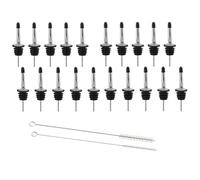 Loopunk 20 Pezzi Tappi in Acciaio Inox Beccuccio Conico Liquore Bottiglia Versatore Tappo Versatore Salvagoccia con Cappucci di Gomma per liquore, Vino, Olio, Cocktail, Succo,ECC