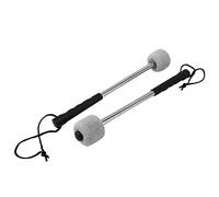 LOOR 2 mazzuoli per grancassa, con testa in feltro, bacchette per timpani, con manico in acciaio inox, colore: bianco