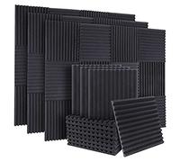 LOOR 50 Pezzi Pannelli insonorizzanti in Schiuma insonorizzata Acustica Pannelli di Isolamento acustico Cuneo per Pareti Studio Soffitto, 1X12X12 Pollici