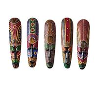 LOOR Maschera in Legno Arazzo da Parete Scultura in Legno Dipinto Decorazione da Parete Bar Decorazioni per Maschera Africano Artigianato B