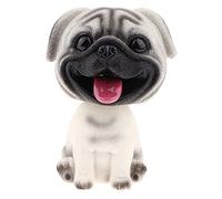 LOOR Statuetta in resina a forma di cane che dondola la testa, giocattolo per la casa o il cruscotto dell'auto, decorazione per auto, carlino
