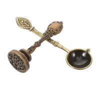 LOORGVEL 1 Set Piccolo Porta-cucchiaio E Timbro per Sigillo di Ceralacca Retrò - Strumento Antiaderente per Sciogliere La Ceralacca per Lettere E Lavori Fai da Te