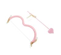 LOORGVEL 1 Set Set Link Halloween Cupido Accessori Costume Prop Cuore Punta Freccia Cuore Punta Mini Fiocco Mini Fiocco con Nastro Punta Cuore Rosa