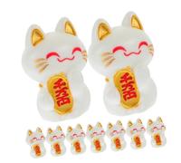 LOORGVEL 10 Pezzi Miniature Fortune Cat Figurine Realistic Garden Cat Ornament For Small Gardens Dollhouses And Plant Decoration Maneki Neko Style Micro Landscape Adornment