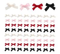 LOORGVEL 100 Mini Bow Hair Barrettes Ribbon Clips in Polyester For Secure Hold Lightweight Cute Bowknot Accessories For Braiding And Daily Styling