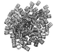 LOORGVEL 1000 Pezzi Fermagli per Dreadlock in Alluminio Leggero Design a Tubo Aperto Polsini per Trecce Cavi Decorativi in Metallo Nero Accessori per Chioma Intrecciati Adatti a Tutti i