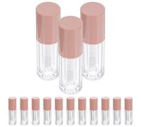 LOORGVEL 14 pezzi Contenitori per Balsamo Labbra Trasparenti in Plastica Resistente con Pennelli Grandi Tubi Refill per Gloss e Tinta Labbra Portatili e Anti-perdita per e