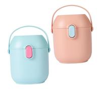 LOORGVEL 2 Impostati Dispenser per Latte in per Ragazzo con Cucchiaio Integrato Contenitore Latte con Doppia Guarnizione Dose Precisa e Design Strati per Uso Portatile e