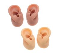 LOORGVEL 2 Paia Modelli Orecchio in Silicone Flessibili Modelli Anatomici Umani per Esposizione Orecchini e Pratica Piercing Chiara e Scura