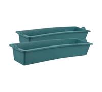 LOORGVEL 2 pezzi Mangiatoia Plastica Resistente per Pollame e Uccelli Dispenser Alimentazione Versatile per Galline Anatre Bovini e Ovini Facile da Smontare e Controllo Porzioni e Mangime