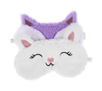 LOORGVEL 2 pezzi Maschera per Dormire in Peluche Finta Pelliccia di Coniglio e Volpe Copri Occhi Ergonomico Antiluce per Viaggi e Riposo Notturno Protezione Comfort per Ragazzi e Adulti