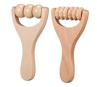 LOORGVEL 2 pezzi Massaggiatore Professionale Rulli in Legno Naturale Compatto e Portatile per Stimolazione Quotidiana AI Piedi Spalle e Cervicale Strumento Acupressione per Relax Domestico