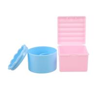 LOORGVEL 2 Pezzi Nail Brush Cleaner Cup With Lid Plastic Manicure Tool Organizer Layered Design For Brush Storage And Nail Monomer Dish Containers