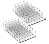 LOORGVEL 2 pezzi Organizer Cosmetici Tavolo Compatto e Divisorio per Palette Resistente per Ombretti Blush e Accessori Make-up Stile Trasparente Grigio per Ragazze e Beauty Vanity