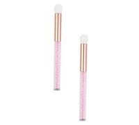 LOORGVEL 2 pezzi Pennelli Ombretto Professionali Rosa per Spazzole Ergonomiche per Sfumare e Pulizia Profonda Pori Pennelli Make-up Delicati e Resistenti