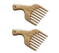 LOORGVEL 2 pezzi Pettine in Legno di Sandalo Denti Larghi Naturale per Massaggio Capelli Antistatico e per Capelli e Sottili Strumento Versatile per Intrecciati e Secchi