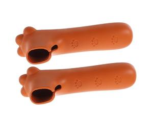 LOORGVEL 2 Pezzi Protezione Maniglia Porta in Silicone, Copertura Anticollisione Beige per Cucina e Bagno, Protegge i Ragazzo Ragazza dagli Urti Colore Casuale