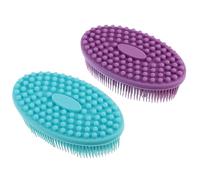 LOORGVEL 2 pezzi Spazzola Bagno Silicone Doppia Faccia per Massaggio Corpo e Esfoliazione Morbida e Delicata per Adatta Tutta la Famiglia Aiuta la Circolazione e Relax
