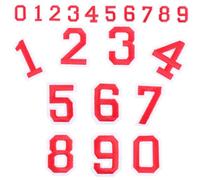 LOORGVEL 2 set Adesivi Numeri Termoadesivi per Maglie Calcio Rosso Decorazioni Fai da Te per Tessuti Personalizza T-shirt Jeans e Accessori