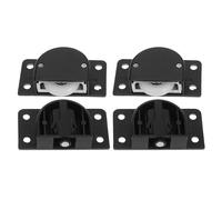 LOORGVEL 2 Set Ruote Scorrevoli per Porte Scomparsa in Plastica Nera Kit Sostituzione per Armadi e Mobili Cucina Rotelle per Ante Scorrevoli Accessori Resilienti per Camera e Ufficio