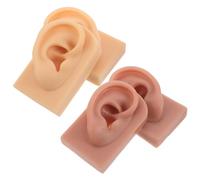 LOORGVEL 2paia Modelli di Orecchie in Silicone Realistici Flessibili e Riutilizzabili per Pratica del Piercing Esposizione di Gioielli e Insegnamento Anatomia