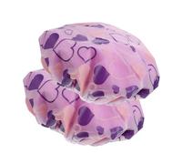 LOORGVEL 2pezzi Cuffie Doccia Impermeabili Per Donne Design Cuore Adorabile Cappello Per Asciugatura Riutilizzabile e Multiuso Per Casa e Viaggi Cuffie Elastiche Per Dei
