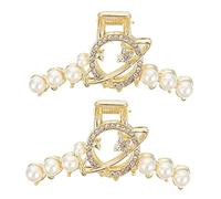 LOORGVEL 2pezzi Fermagli Per Perla Con Struttura Geometrica Accessori Eleganti Per Acconciature Clip Per Con Cristalli e Design Vintage Perfetti Per Eventi e Uso Quotidiano