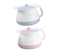 LOORGVEL 2pezzi Vasino Portatile Per Plastica Pp Spesso Con Coperchio Ermetico Antiodore Design Antiribaltamento e Multiuso Come Sputacchiera e Vasino Da Camera Da Rosso e Blu