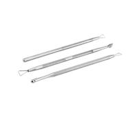 LOORGVEL 3 pezzi Attrezzi Pedicure in Acciaio per Unghie e Spingi Cuticole Doppia Punta per Rimuovere Morta e Pellicine Manicure Professionale e Uso Domestico