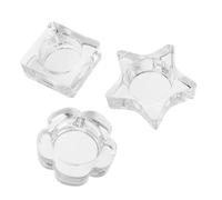 LOORGVEL 3 Pezzi Bicchieri Nail Art in Vetro per Smalti Gel Portapennelli per Mix e Pulizia Forme Stelle e Ghiaccio Organizer per Tecniche Nail Design