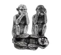 LOORGVEL 3pezzi Statuette Scimmia in Resina Miniature Figure Animali in Resina Simpatica Statuetta Scimmia Per Decorazioni Da Scrivania Ufficio o Scaffale