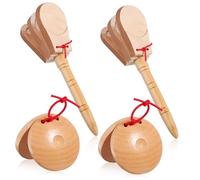 LOORGVEL 4 Pezzi Nacchere in Legno Spagnole per Percussioni Strumento Musicale Mano e Dita Suono e per Flamenco Musica e Folk