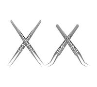 LOORGVEL 4 Pezzi Pinzette in Acciaio Inox con Punte Dritte e Curve Pinzette di Precisione per Orologi Gioielli Elettronica e Artigianato Professionale