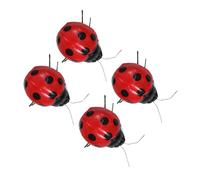 LOORGVEL 4 pezzi Statue Coccinella Simulazione per Giardino Esterno Decorazioni Ornamentali Resistenti e Lisce Adorne Micro Paesaggio e Spazi Verdi Effetto Realistico e Tattile
