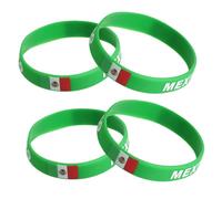 LOORGVEL 4pezzi Braccialetti in Silicone Del Messico Braccialetti Sportivi in Gomma Verde Per Calcio Souvenir Per Sportivi