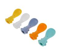 LOORGVEL 5 Cucchiai Silicone per Pouch Alimentari Ragazzo Accessori per Alimentazione Sprechi Cucchiai Morbidi Sicuri e Facili Attaccare per Pouch Pulizia Semplice