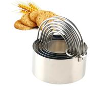 LOORGVEL 5 pezzi Stampi per Biscotti Rotondi in Acciaio con Manico Ergonomico Tagliabiscotti Diametri per Pasta Pasta Frolla e Decorazioni Dolci Resistenti e Facili da Pulire
