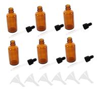 LOORGVEL 6pezzi Flaconcino con Contagocce in Vetro Bottiglietta per Olio Essenziale Contenitore Vuoto per Liquidi con Imbuto per Kit da Viaggio
