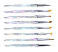 LOORGVEL 8pezzi Pennelli Per Nail Art Manicure e Pittura Unghie Strumenti Professionali Per Disegni e Decorazioni Unghie Per Saloni e Uso Personale Perfetti Per Tecniche Di Disegno e Linee