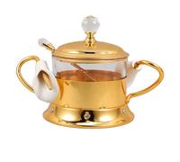 LOORGVEL Barattolo di Vetro con Coperchio e Cucchiaio Contenitore per Zucchero e Caramelle in Stile Europeo Grande capacità per Cucina Ristoranti e Buffet Conservazione Pratica e