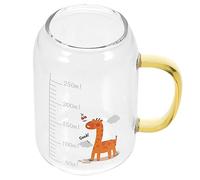 LOORGVEL Bicchiere in Vetro Termoresistente con Scala Giallo Portatile per Tazza Latte Sicura e Resistente e Scuola
