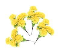 LOORGVEL Bouquet di Crisantemi Artificiali per Cimitero Fiori Resistenti e Realistici per Decorazioni Funerarie e Commemorative Colore Giallo Vibrante Materiale Durevole