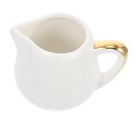 LOORGVEL Brocchina Latte Bianca con Isolante e Bocca Larga Caraffa per Latte e Bar Capacità Media