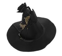 LOORGVEL Cappello Da Mago Piccolo Cappello Da Strega Babbino Da Strega Stregoni in Maschera Nero