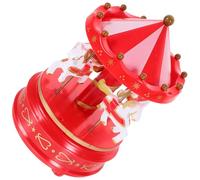 LOORGVEL Carillon Romantico a Giostra Rosso Miniatura Decorazione da Tavolo Musicale Senza Luce Ornamento per Compleanno e Regalo per Bambine