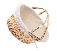 LOORGVEL Cestino da Picnic Artigianale Cesta Maneggevole per Matrimonio e Decorazioni per Fiori e Snack Stile Rustico e Pratico capacità per Uso Quotidiano