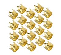 LOORGVEL Ciondoli Per Chioma Dreadlock in Metallo Dorato, 100 Pezzi, Anelli e Polsini Per Trecce Resistenti e Leggeri, Fermagli Per Eventi e Matrimoni, Accessori Per Donna, Design a Corona Traforata